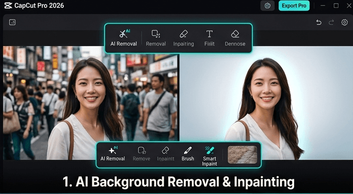CapCut Pro AI Background Removal tool demonstration